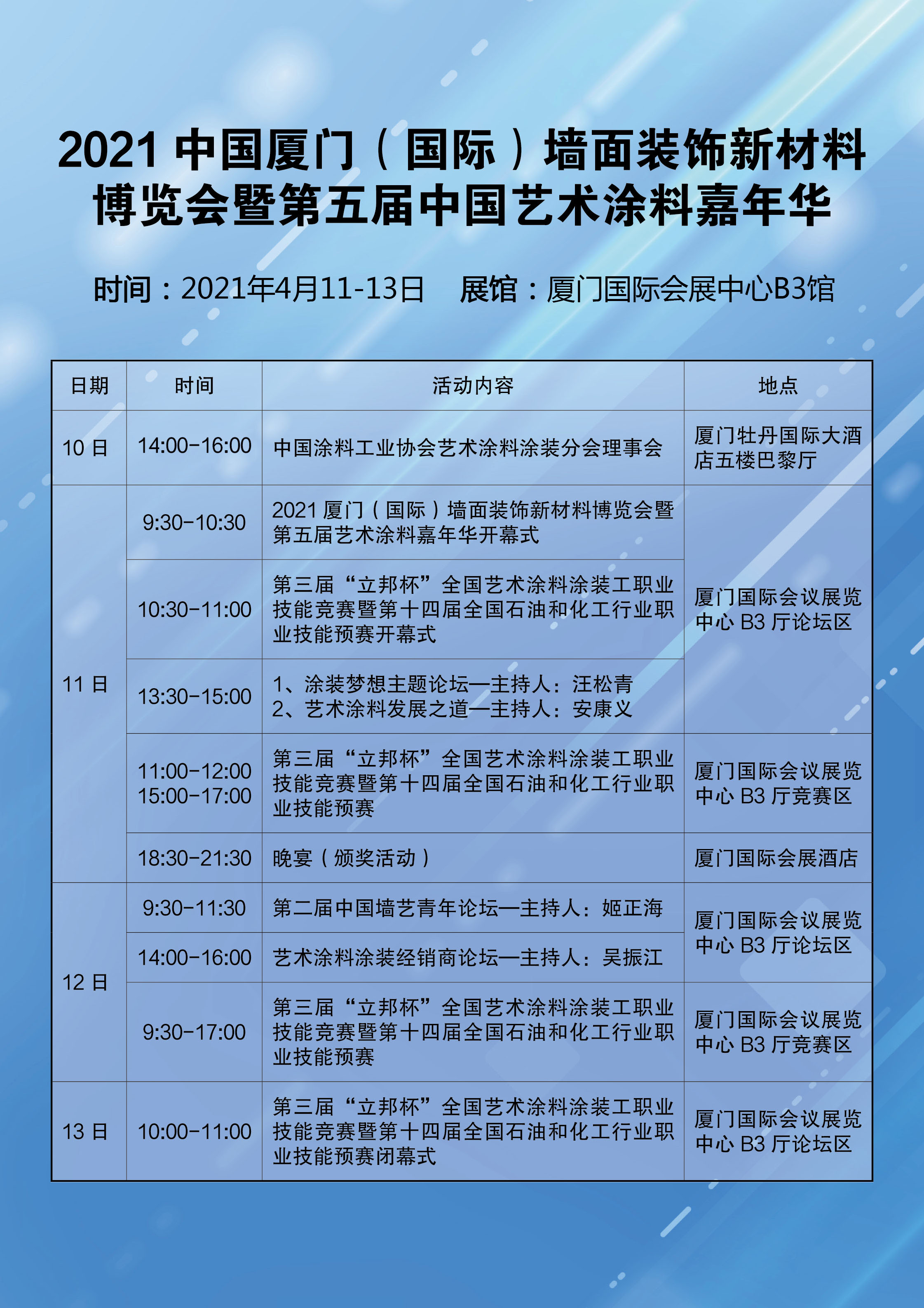 2021中国厦门（国际）墙面装饰新材料博览会暨第五届中国艺术涂料嘉年华